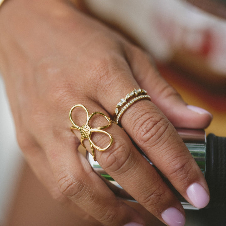 18K Gold Mia Crystal Ring