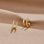 18K Gold & Crystal Claw Earrings 1