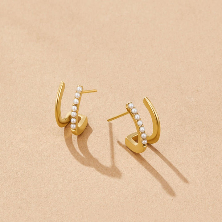 18K Gold & Pearl Claw Earrings