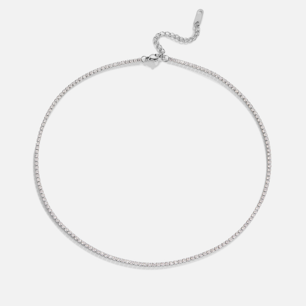 Cordelia Silver Crystal Necklace