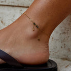 Arizona Green Bead Tassel Anklet 3