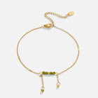 Arizona Green Bead Tassel Anklet 4
