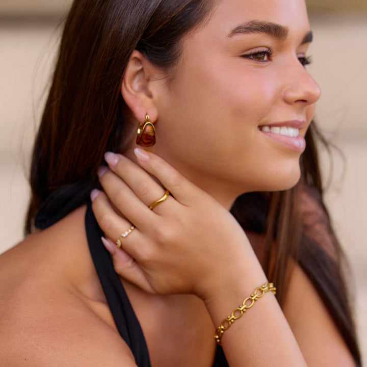 Brown Tahiti Hoop Earrings