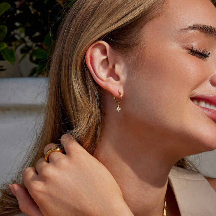 Crystal Four Leaf Clover Drop Earrings