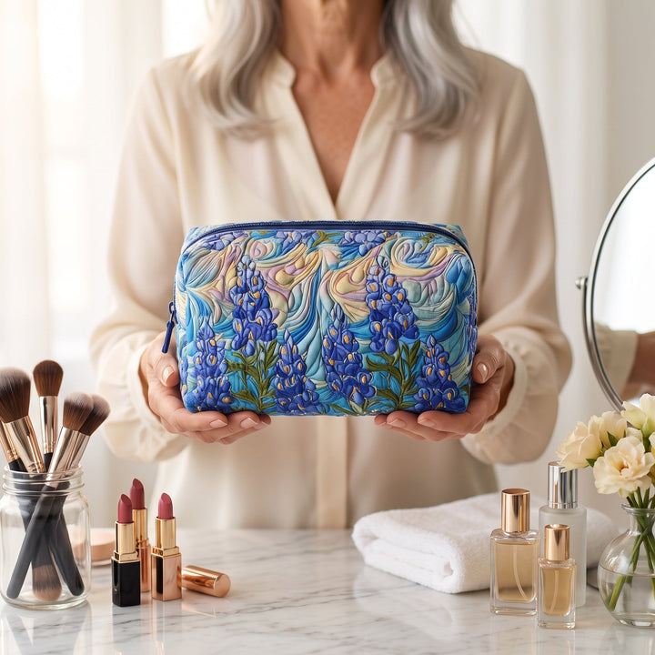 Neceser Acolchado — Remolino Floral: en uso