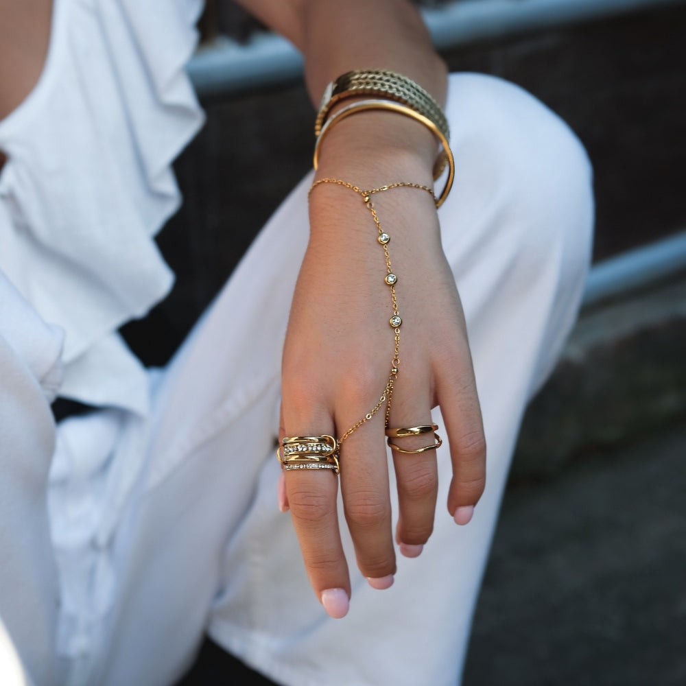 Freya Crystal Hand Chain Bracelet