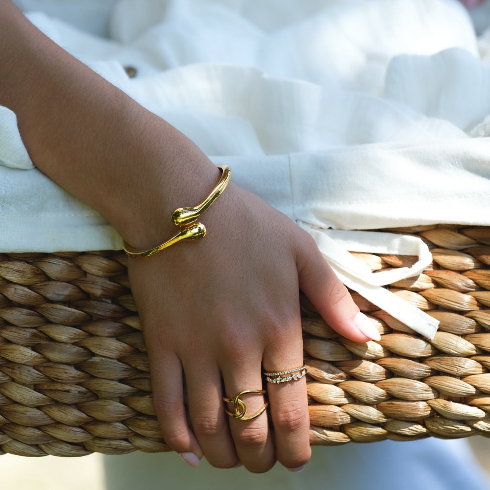 Gold Teardrop Bangle