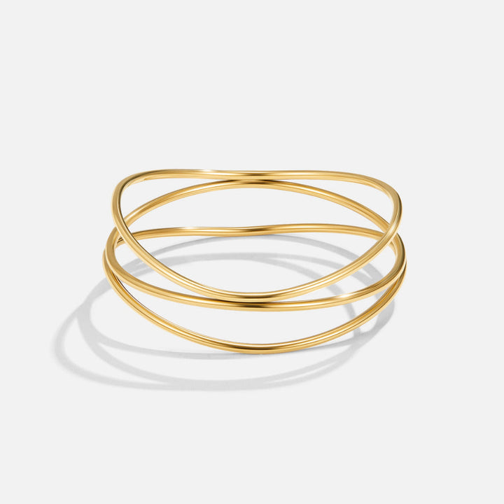 Sabrina Gold Layered Bangle
