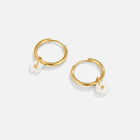 White Petal Shell Hoop Earrings 3