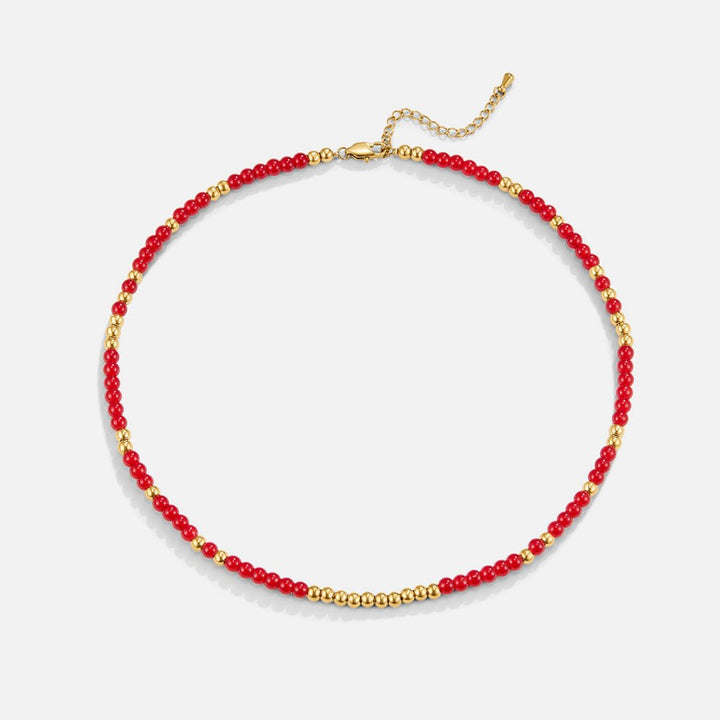 Alea Red Coral Bead Necklace