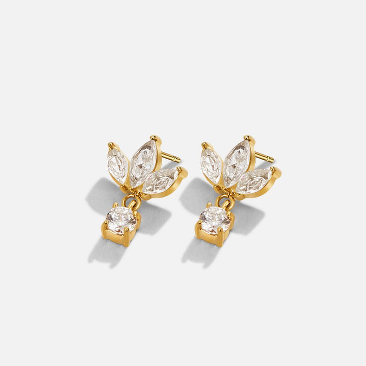 Amara White Crystal Bloom Earrings