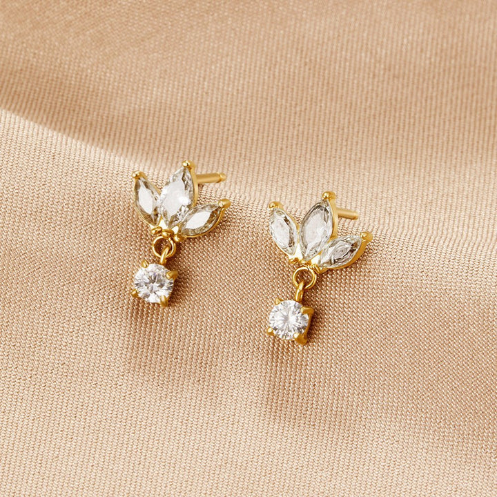 Amara White Crystal Bloom Earrings