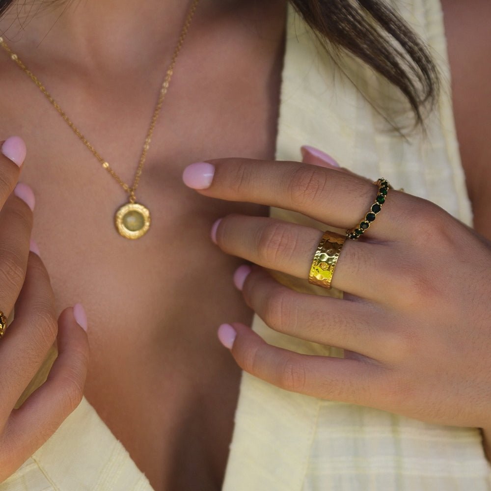 Amaya Hammered Gold Ring