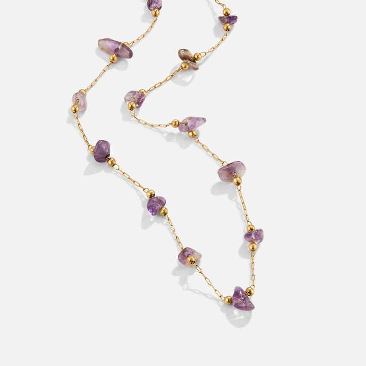 Amethyst Crystal Bead Necklace