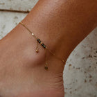Arizona Green Bead Tassel Anklet 1