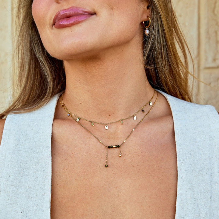 Arizona Green Bead Tassel Necklace