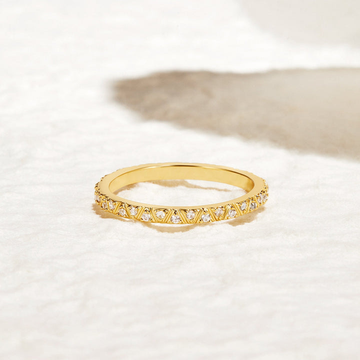 Arquette Gold & Crystal Band Ring