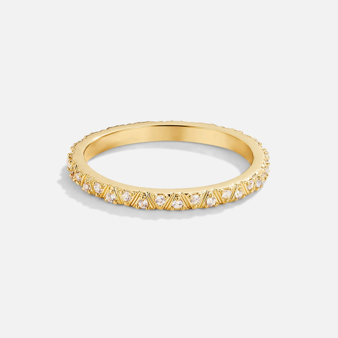 Arquette Gold & Crystal Band Ring