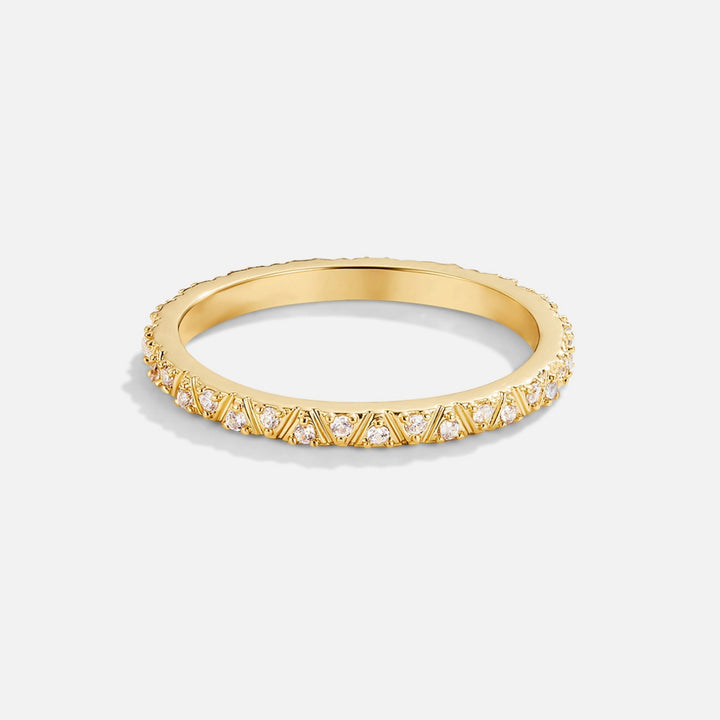 Arquette Gold & Crystal Band Ring