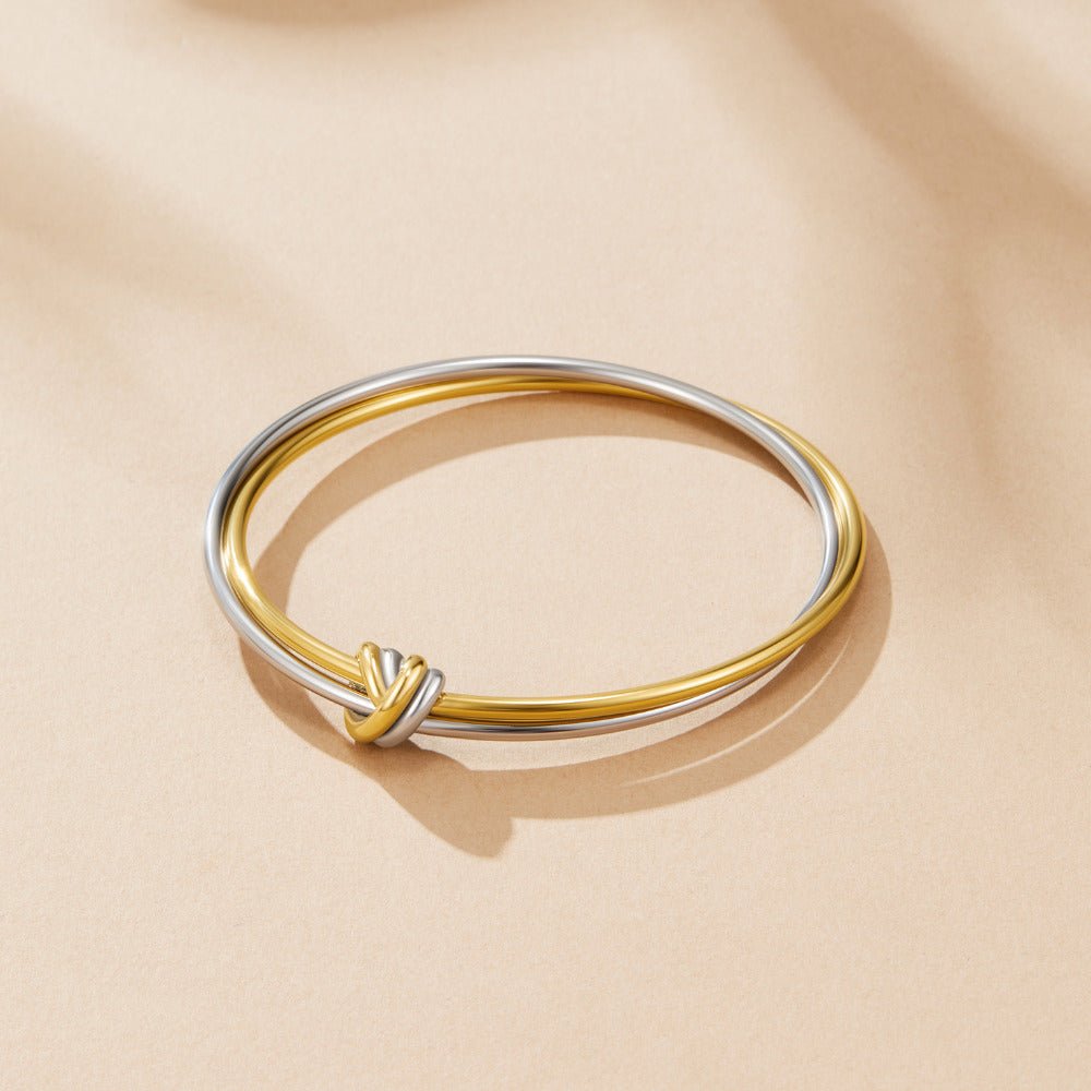 Ava Two-Toned Twisted Bangle