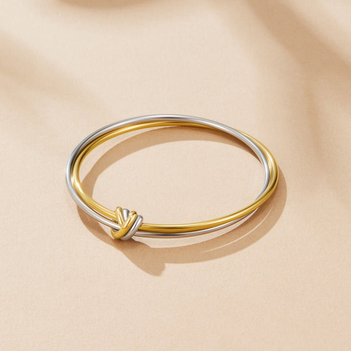 Ava Two-Toned Twisted Bangle