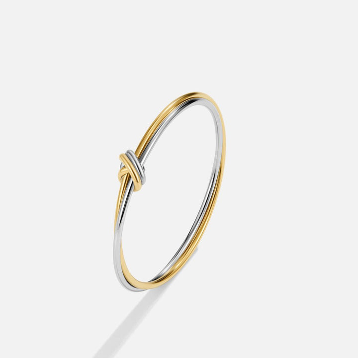 Ava Two-Toned Twisted Bangle