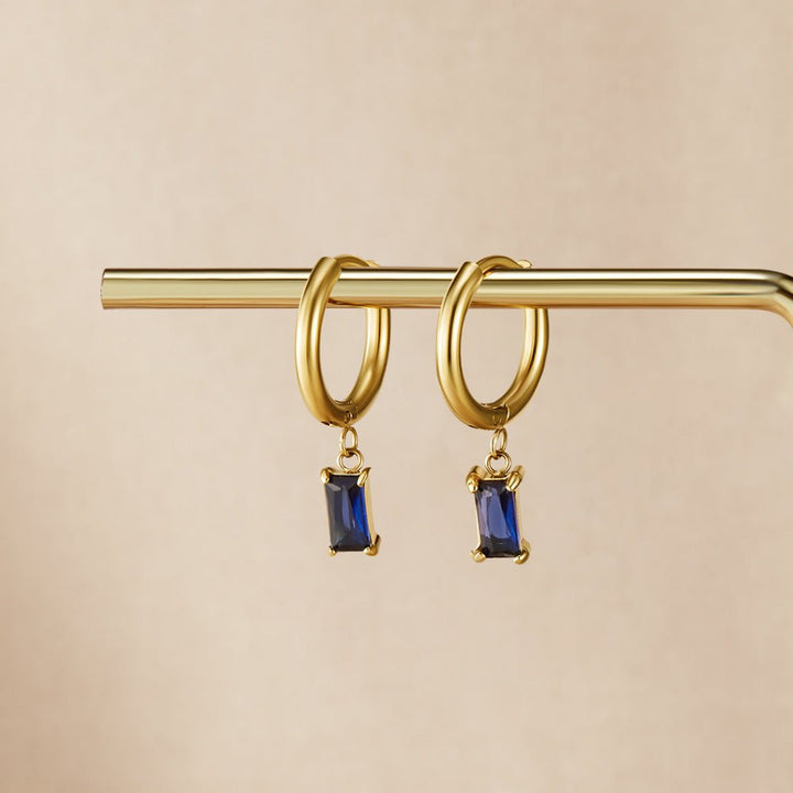 Avery Blue Crystal Drop Earrings