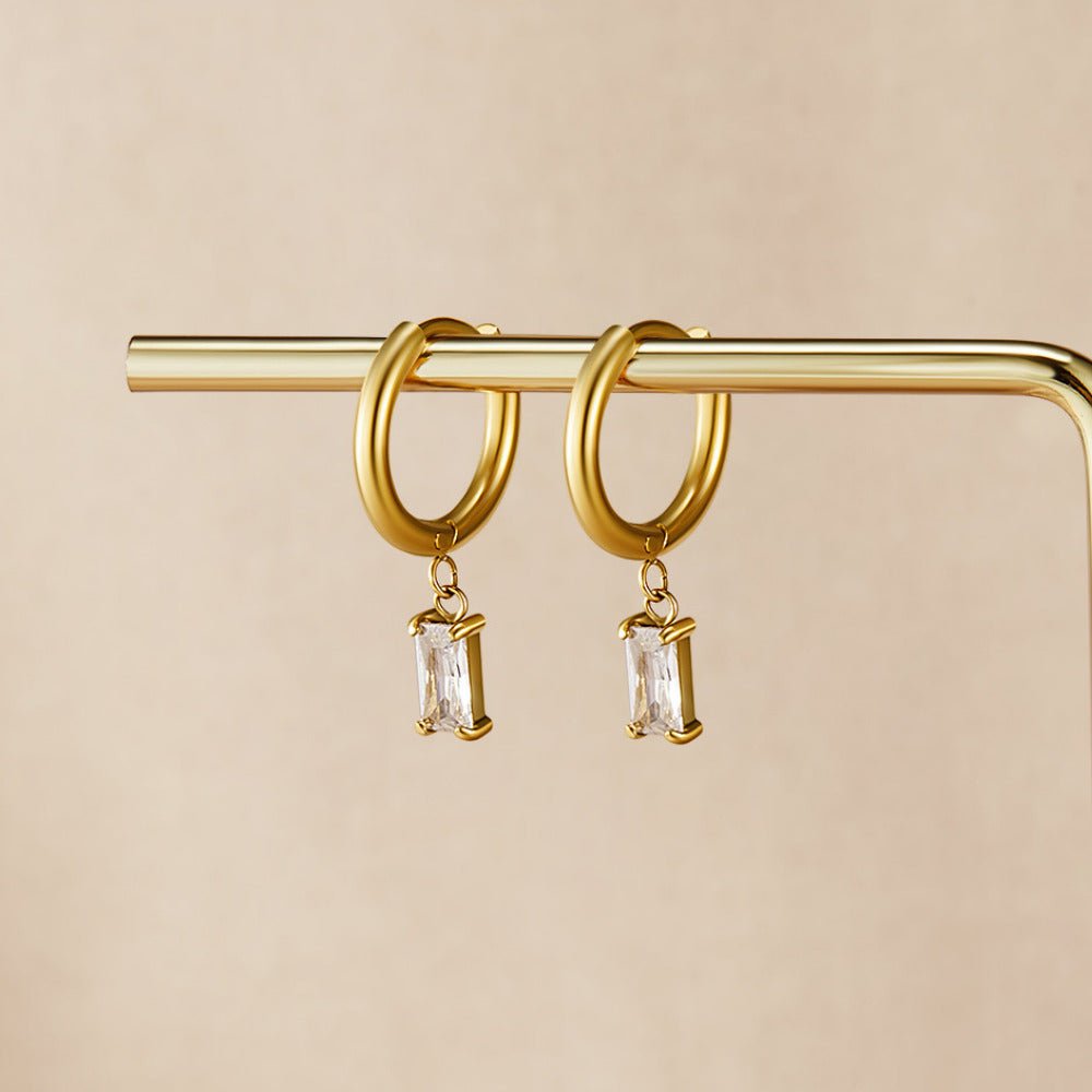 Avery White Crystal Drop Earrings
