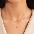 Blue Opal Teardrop Layered Necklace 6