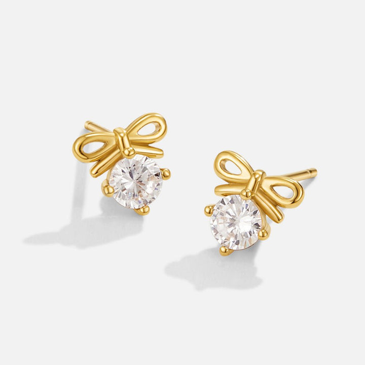 Crystal Bow Stud Earrings