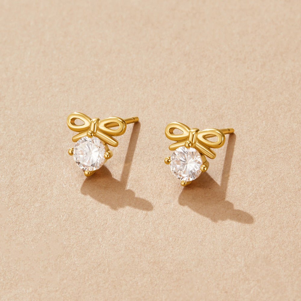 Crystal Bow Stud Earrings