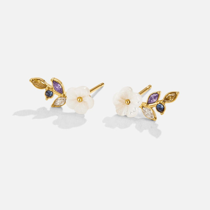 Crystal White Blossom Earrings