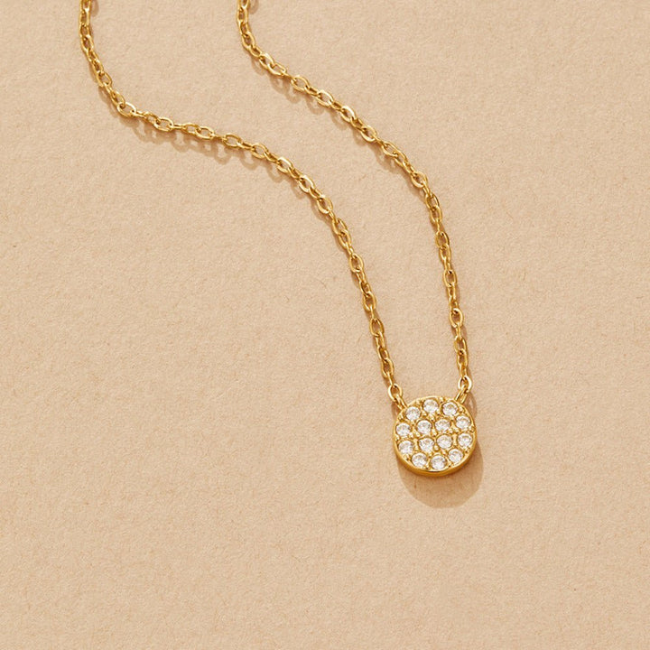 Elaine Crystal Disc Necklace