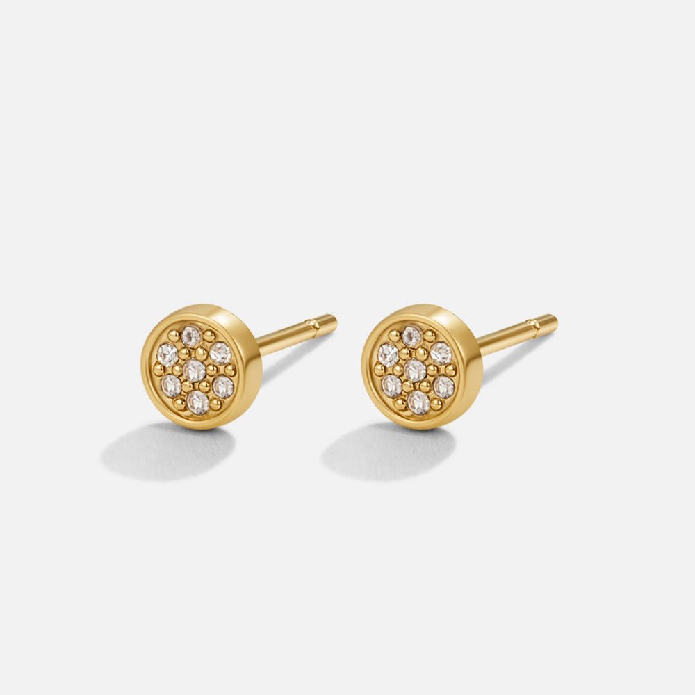 Elaine Crystal Disc Stud Earrings