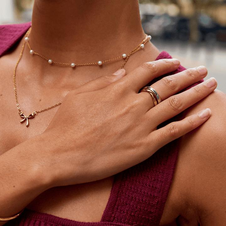 Elena Three-Toned Loop Ring