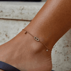 Eliza Gold Crystal Anklet 1