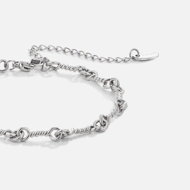 Figaro Silver Knot Chain Bracelet