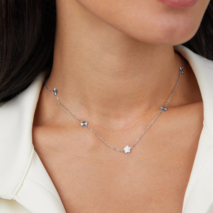 Flower Power Silver Chain Necklace
