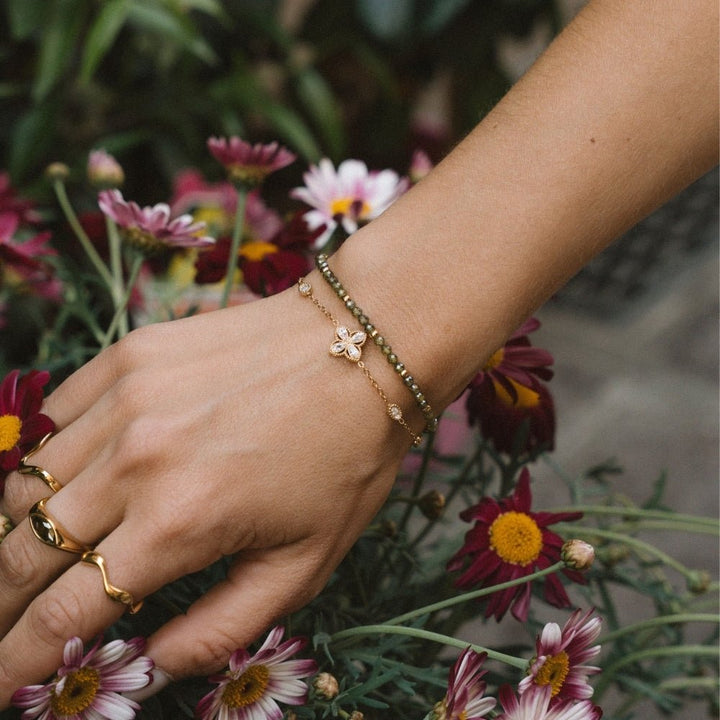 Four Leaf Clover Crystal Bracelet