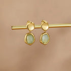 Gold Aquamarine Drop Earrings 1