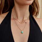 Gold Aquamarine Pendant Necklace 2