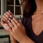 Gold Crystal Clover Band Ring 5