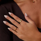 Gold Crystal Clover Band Ring 3