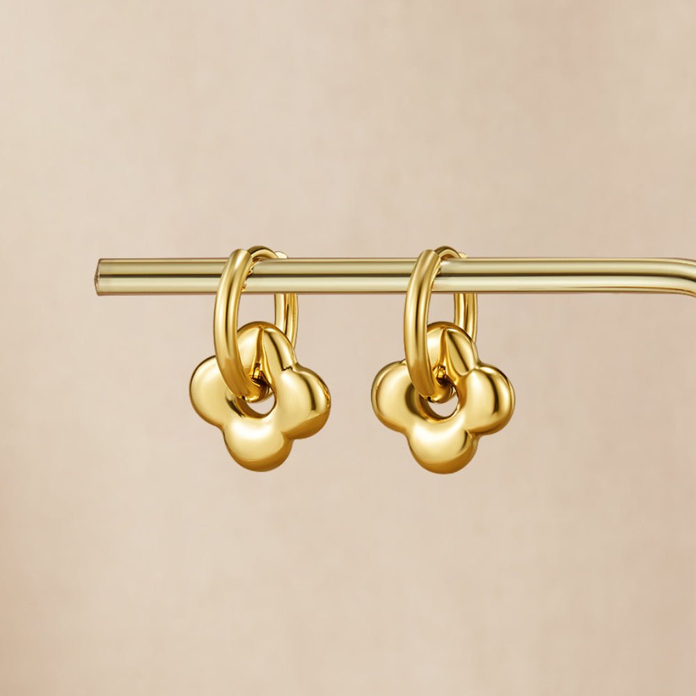 Golden Flower Puff Earrings