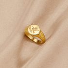 Golden Hummingbird Signet Ring 1