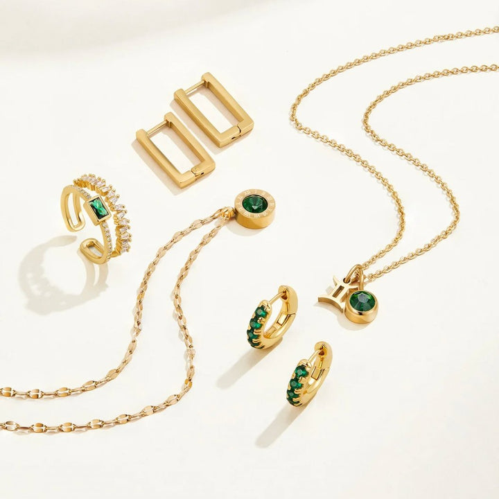 Green Crystal Athena Necklace