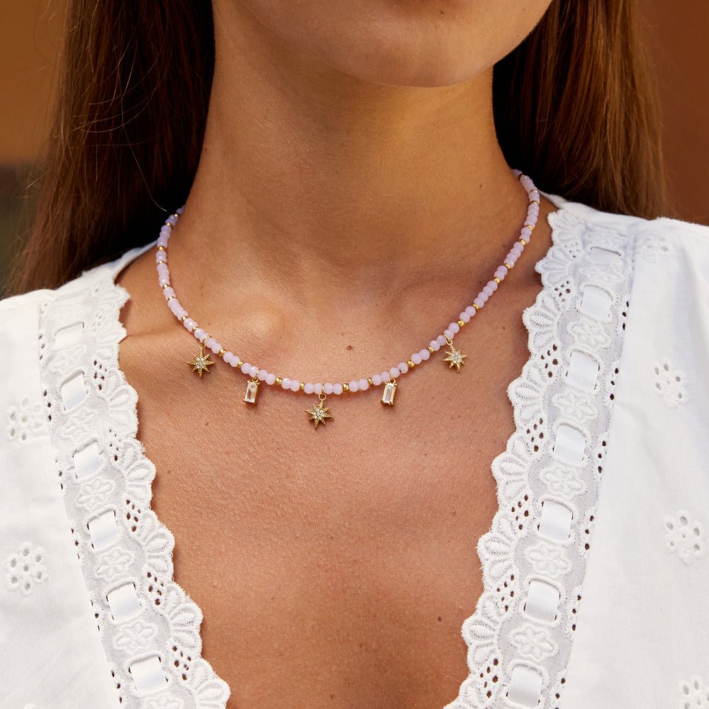 Lana Pink Bead Necklace