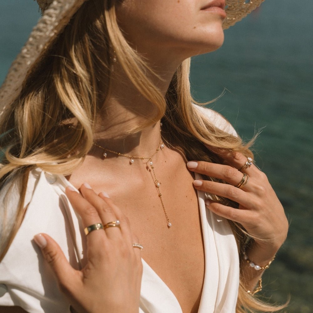 Lariat Pearl Drop Necklace