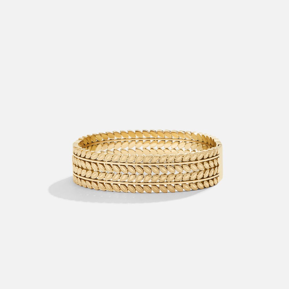 Layered Gold Leaf Bangle
