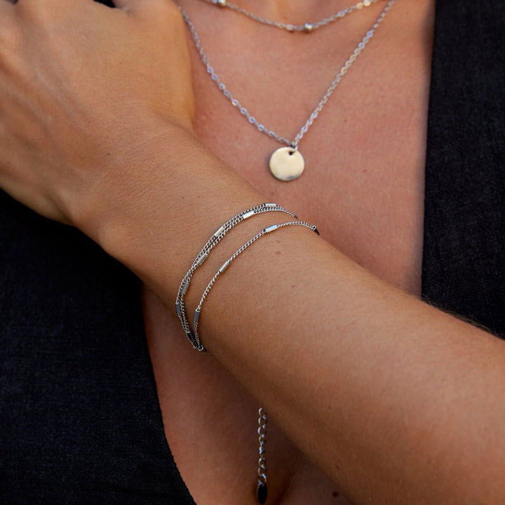Layered Silver Alia Bracelet